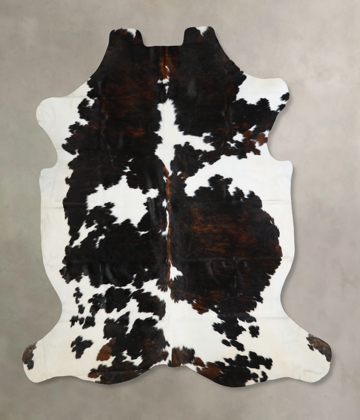 Tricolor X-Large European Cowhide Rug 7'1"H x 6'8"W #A40472 by Hudson Hides