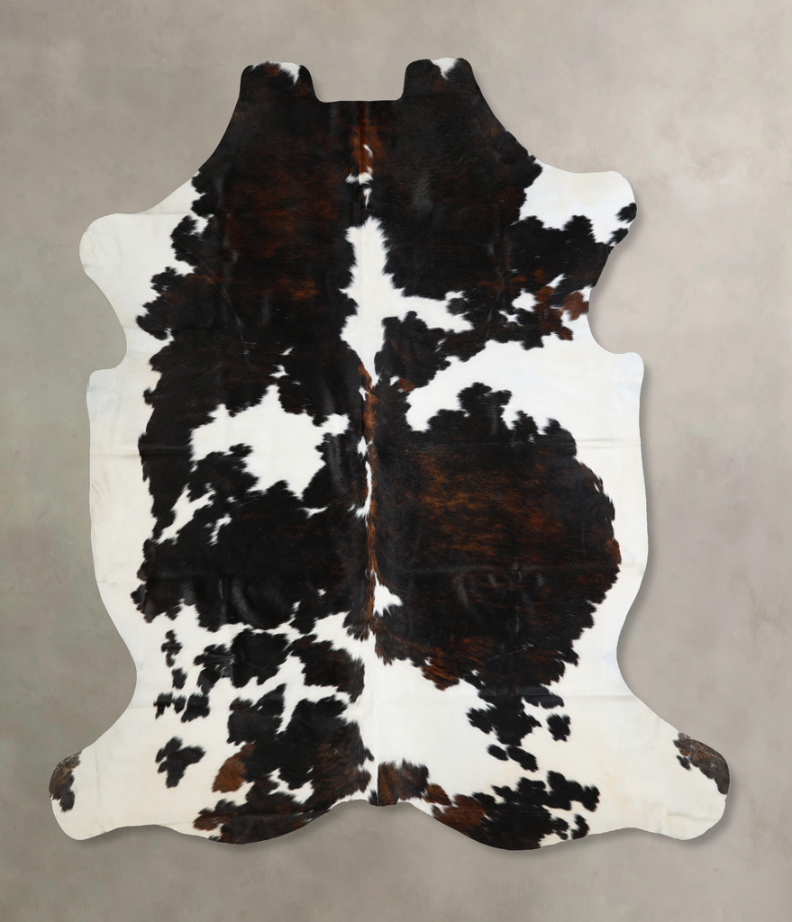 Tricolor X-Large European Cowhide Rug 7'1"H x 6'8"W #A40472 by Hudson Hides