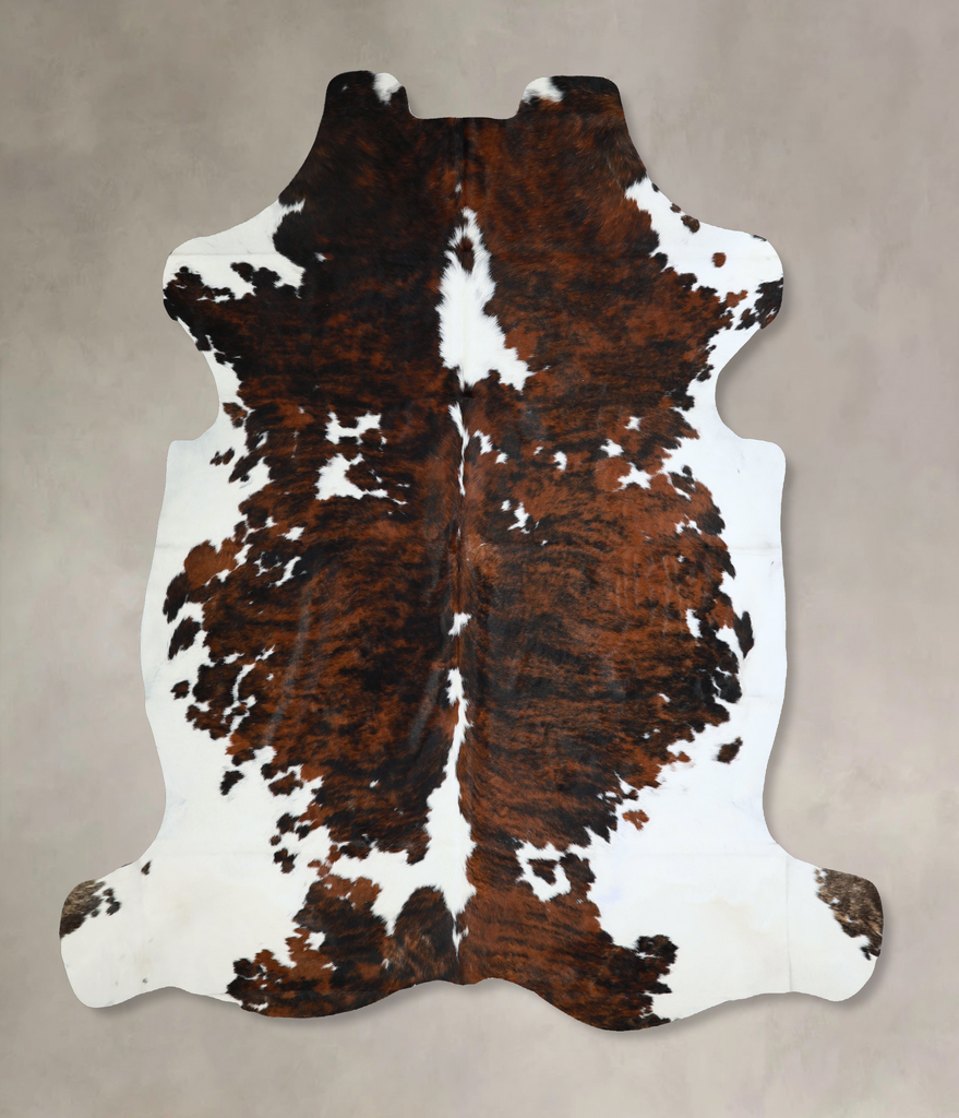 Tricolor X-Large European Cowhide Rug 7'1"H x 6'10"W #A40474 by Hudson Hides