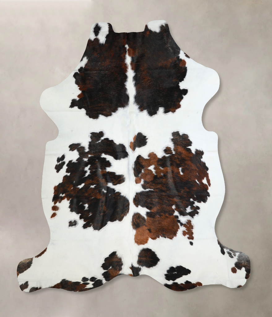 Tricolor X-Large European Cowhide Rug 7'0"H x 6'7"W #A40475 by Hudson Hides