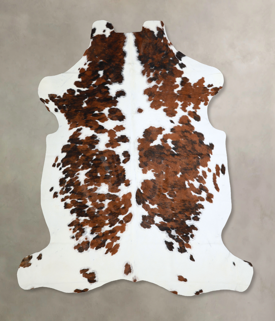 Tricolor X-Large European Cowhide Rug 7'1"H x 6'2"W #A40476 by Hudson Hides