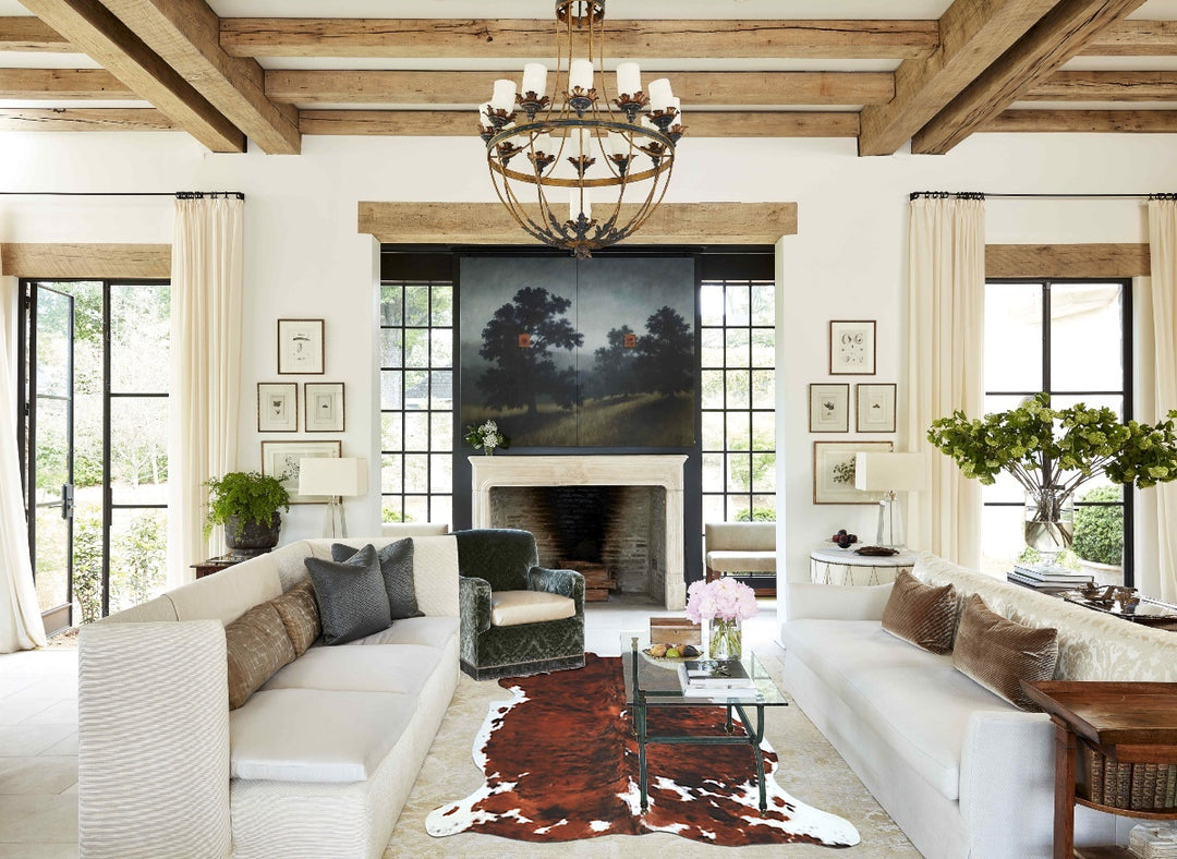 Tricolor X-Large European Cowhide Rug 6'11"H x 6'0"W #A40486 by Hudson