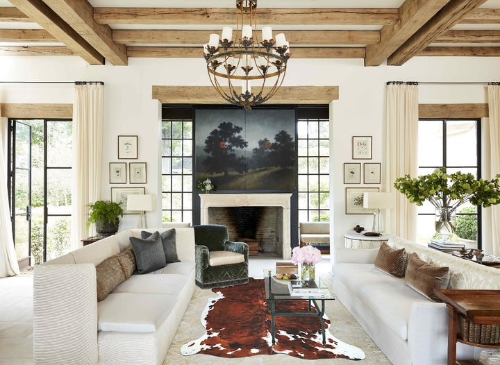 Tricolor X-Large European Cowhide Rug 6'11"H x 6'0"W #A40486 by Hudson Hides