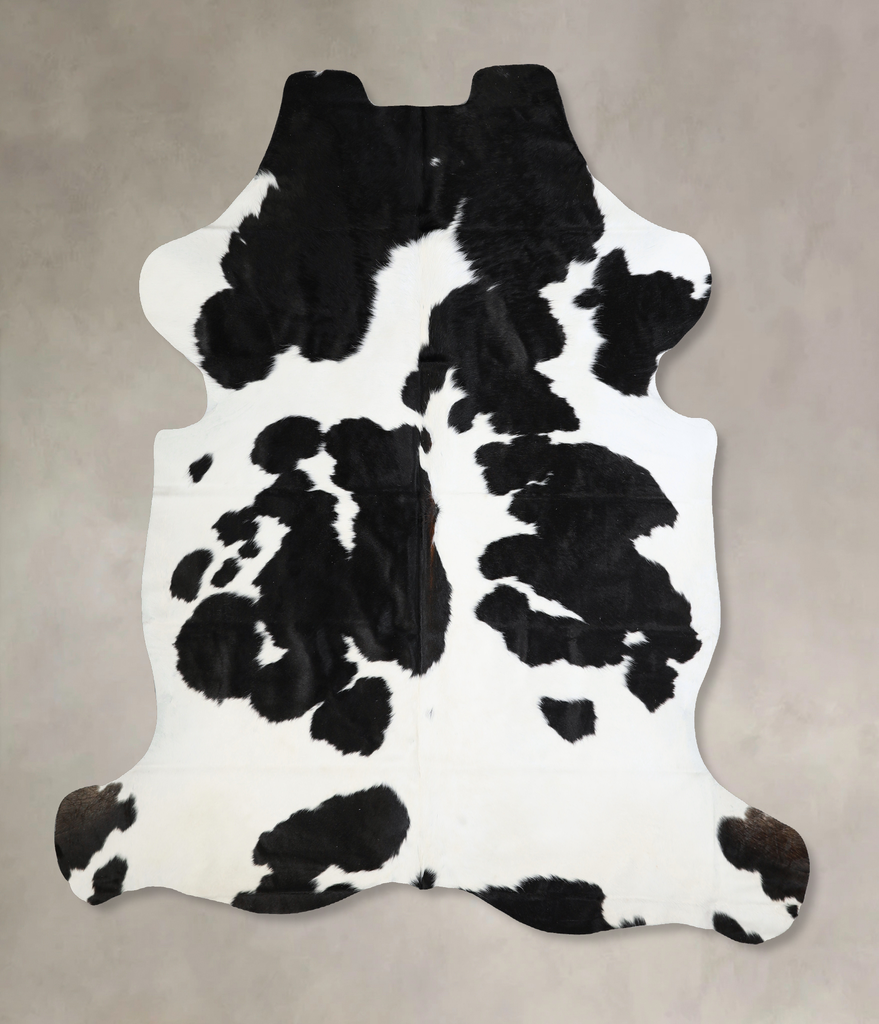 Black and White X-Large Brazilian Cowhide Rug 7'0"H x 6'6"W #A40489 by Hudson Hides