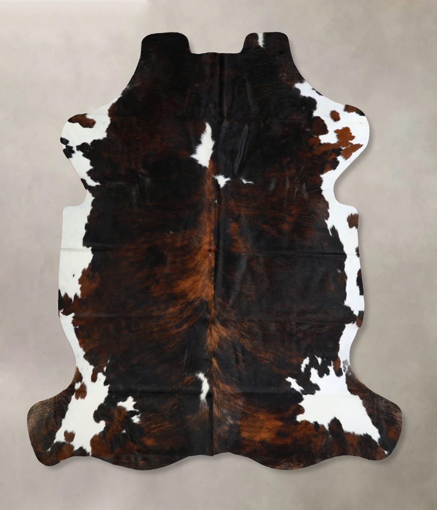 Tricolor X-Large European Cowhide Rug 6'10"H x 6'4"W #A40502 by Hudson Hides