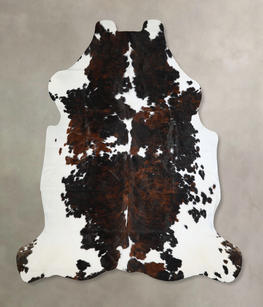 Tricolor X-Large European Cowhide Rug 7'2"H x 6'10"W #A40503 by Hudson Hides