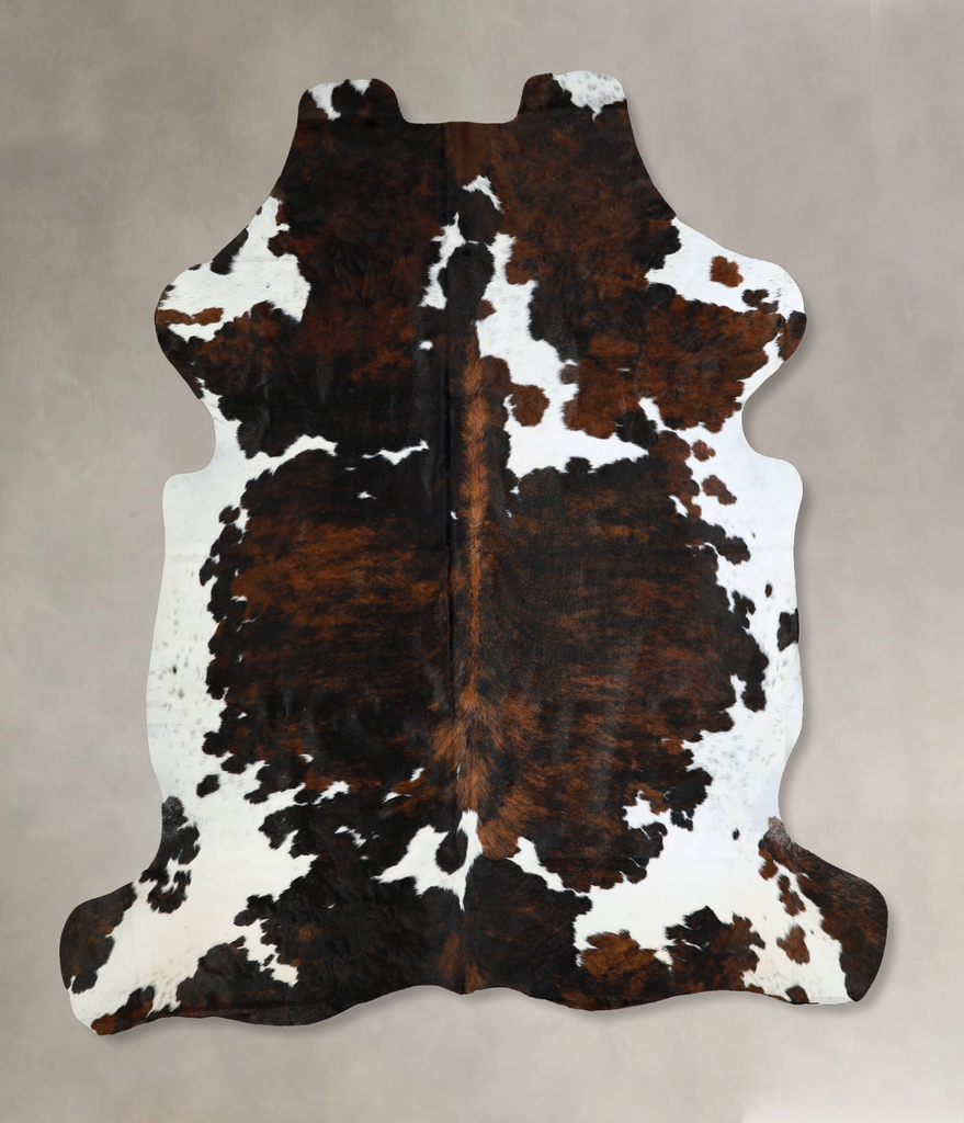 Tricolor X-Large European Cowhide Rug 7'0"H x 6'5"W #A40504 by Hudson Hides