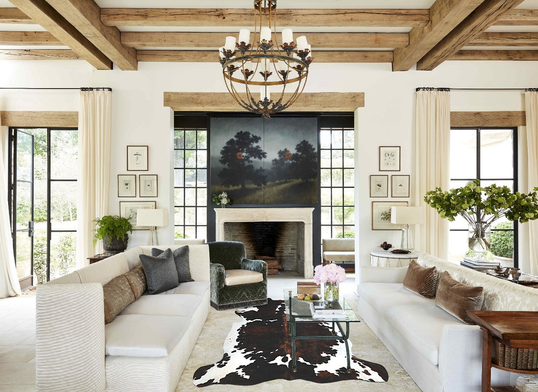Tricolor X-Large European Cowhide Rug 7'0"H x 6'5"W #A40504 by Hudson 
