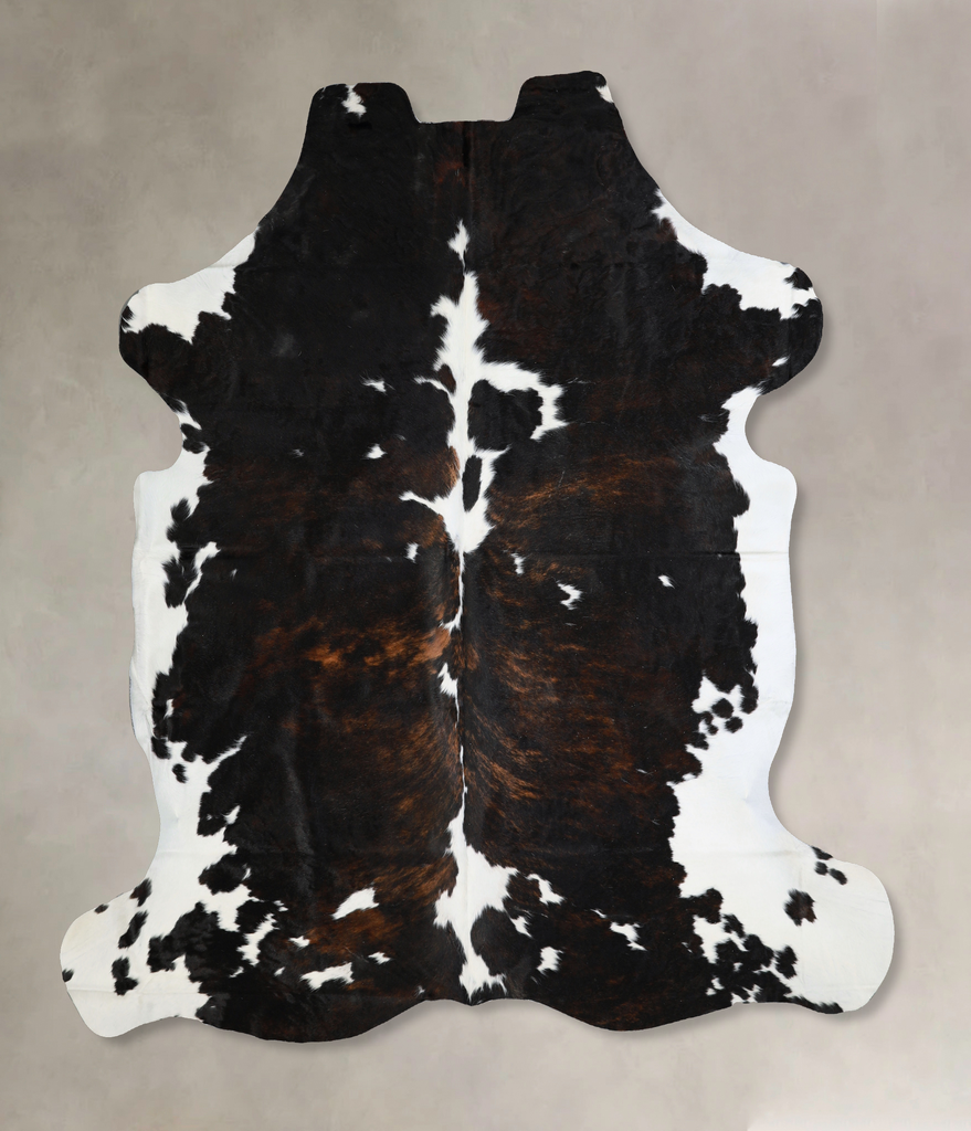 Tricolor X-Large European Cowhide Rug 7'2"H x 6'9"W #A40506 by Hudson Hides