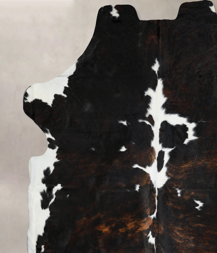 Tricolor X-Large European Cowhide Rug 7'2"H x 6'9"W #A40506 by Hudson Hides