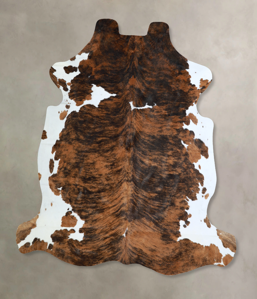 Tricolor X-Large European Cowhide Rug 6'6"H x 6'3"W #A40519 by Hudson Hides