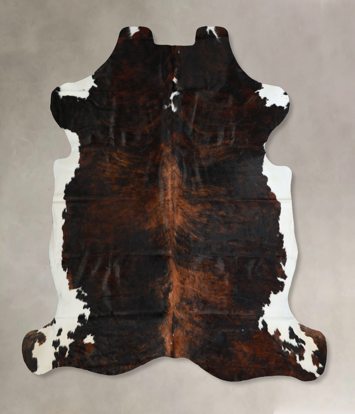 Tricolor X-Large European Cowhide Rug 6'11"H x 6'10"W #A40522 by Hudson Hides
