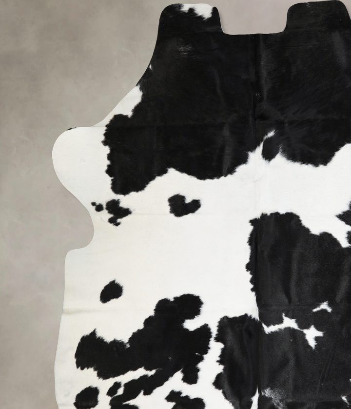 Black and White X-Large Brazilian Cowhide Rug 7'1"H x 6'9"W #A40532 by Hudson Hides