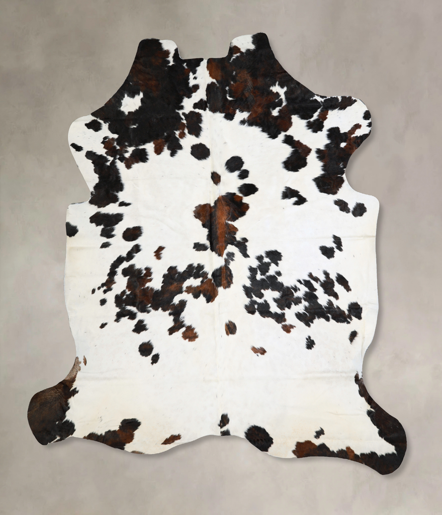 Tricolor X-Large European Cowhide Rug 7'5"H x 6'8"W #A40533 by Hudson Hides