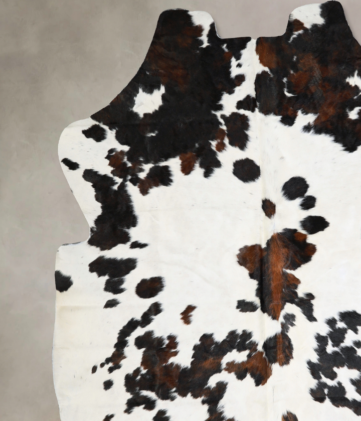 Tricolor X-Large European Cowhide Rug 7'5"H x 6'8"W #A40533 by Hudson Hides