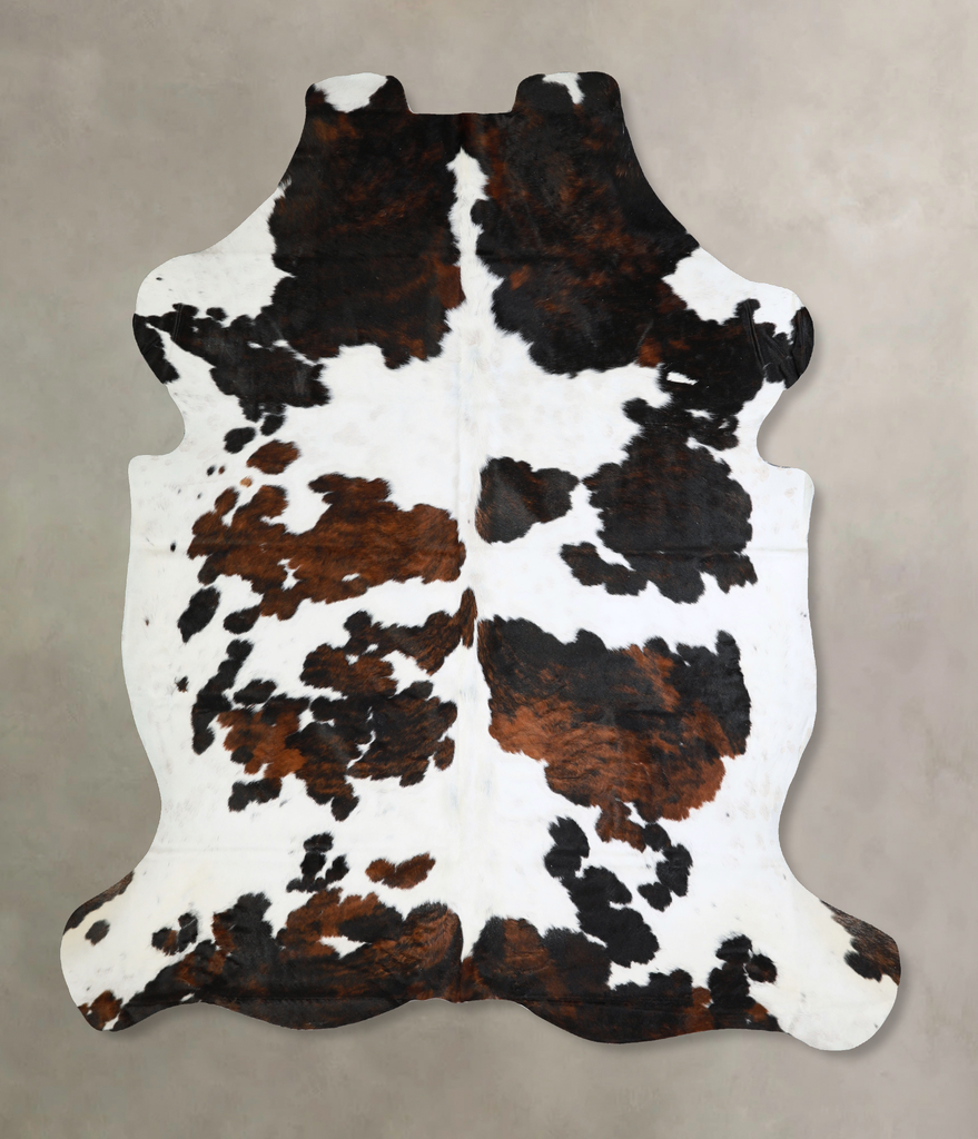 Tricolor X-Large European Cowhide Rug 7'3"H x 6'2"W #A40535 by Hudson Hides