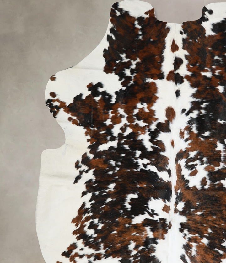 Tricolor X-Large European Cowhide Rug 7'1"H x 6'5"W #A40536 by Hudson Hides
