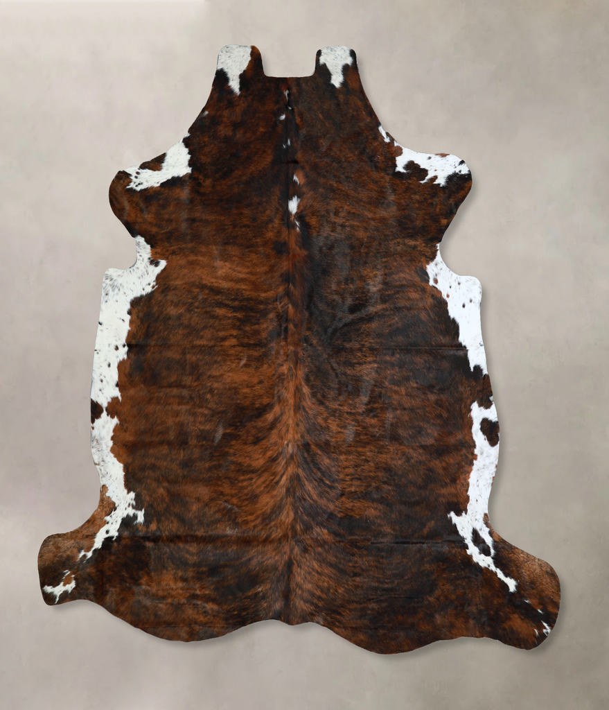 Tricolor X-Large European Cowhide Rug 6'10"H x 7'2"W #A40538 by Hudson Hides