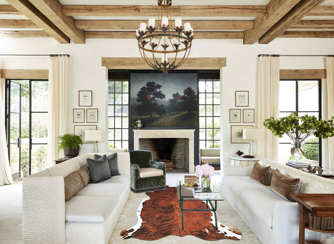 Tricolor X-Large European Cowhide Rug 6'6"H x 6'3"W #A40541 by Hudson 
