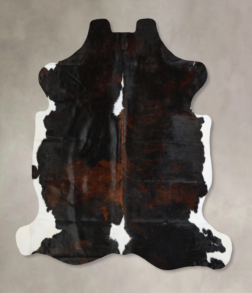 Tricolor X-Large European Cowhide Rug 6'6"H x 6'3"W #A40542 by Hudson Hides