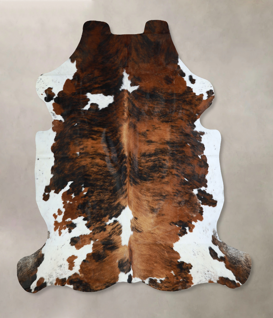 Tricolor X-Large European Cowhide Rug 6'9"H x 6'3"W #A40547 by Hudson Hides