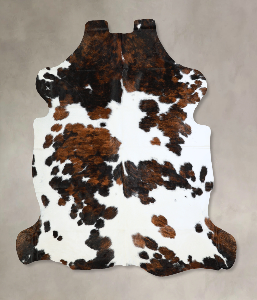 Tricolor X-Large European Cowhide Rug 7'0"H x 6'11"W #A40555 by Hudson Hides