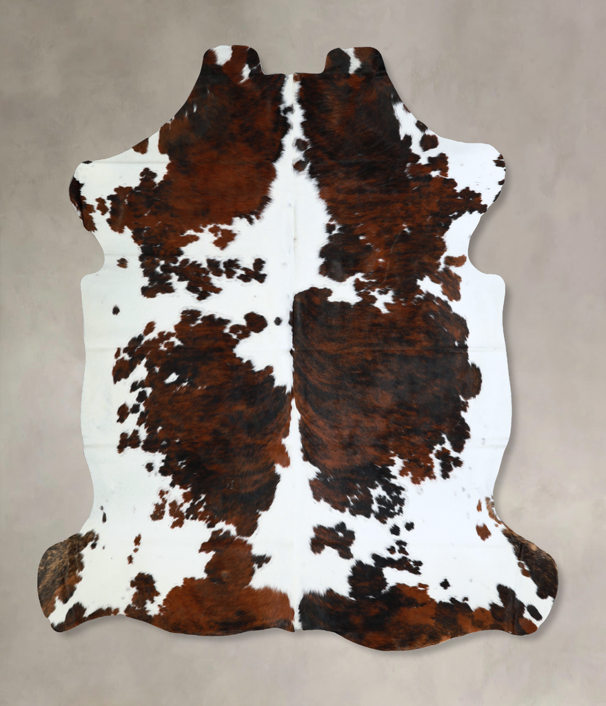 Tricolor X-Large European Cowhide Rug 7'1"H x 6'11"W #A40556 by Hudson Hides