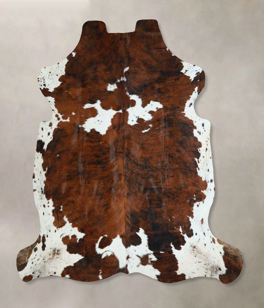Tricolor X-Large European Cowhide Rug 6'11"H x 6'11"W #A40558 by Hudson Hides