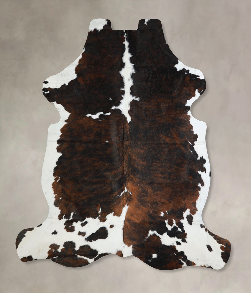 Tricolor X-Large European Cowhide Rug 6'10"H x 6'2"W #A40560 by Hudson Hides