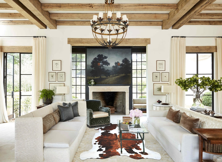 Tricolor X-Large European Cowhide Rug 6'11"H x 6'2"W #A40562 by Hudson Hides