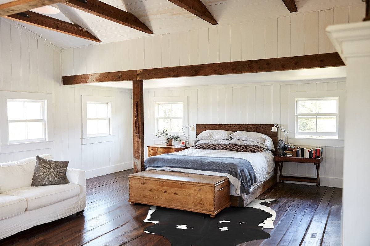 Black and White X-Large Brazilian Cowhide Rug 6'6"H x 6'2"W #A40570 by Hudson Hides