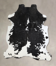 Black and White X-Large Brazilian Cowhide Rug 7'1"H x 6'0"W #A40571 by Hudson Hides