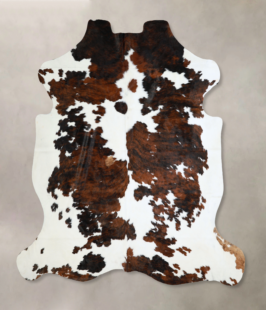 Tricolor X-Large European Cowhide Rug 7'0"H x 6'5"W #A40574 by Hudson Hides