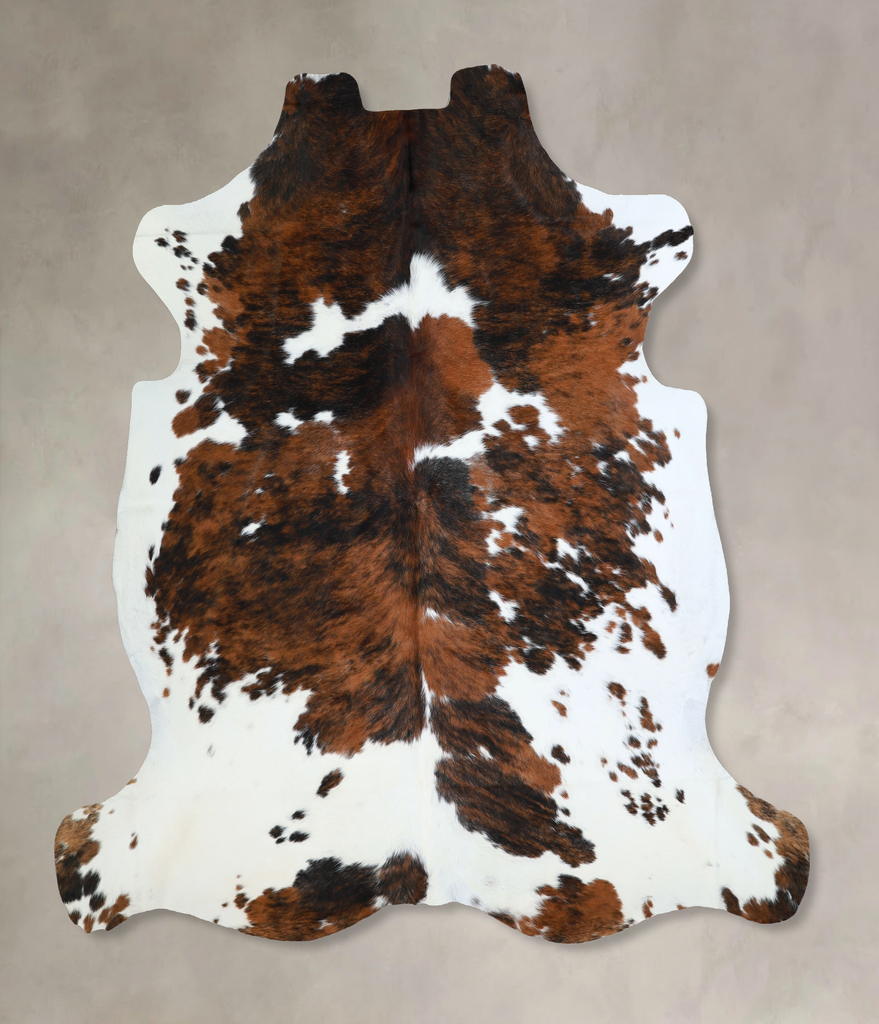 Tricolor X-Large European Cowhide Rug 6'11"H x 7'1"W #A40576 by Hudson Hides