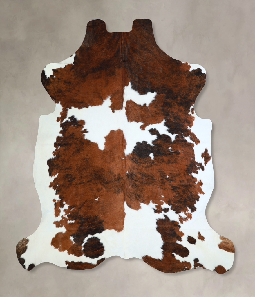 Tricolor X-Large European Cowhide Rug 7'1"H x 6'9"W #A40577 by Hudson Hides