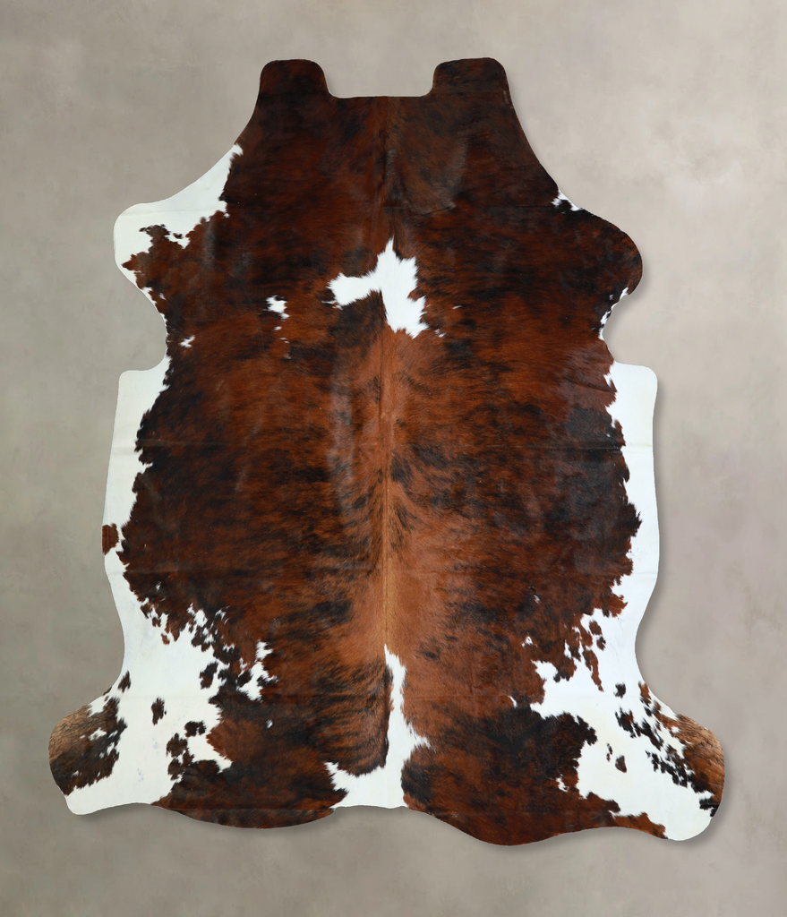 Tricolor X-Large European Cowhide Rug 7'0"H x 6'6"W #A40580 by Hudson Hides