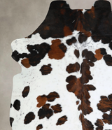 Tricolor X-Large European Cowhide Rug 7'7"H x 6'6"W #A40585 by Hudson Hides