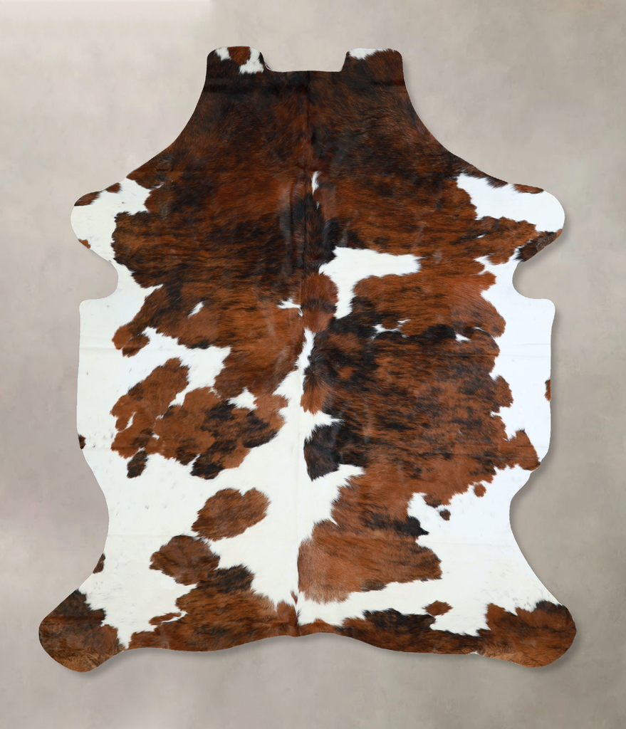 Tricolor X-Large European Cowhide Rug 7'11"H x 5'8"W #A40586 by Hudson Hides