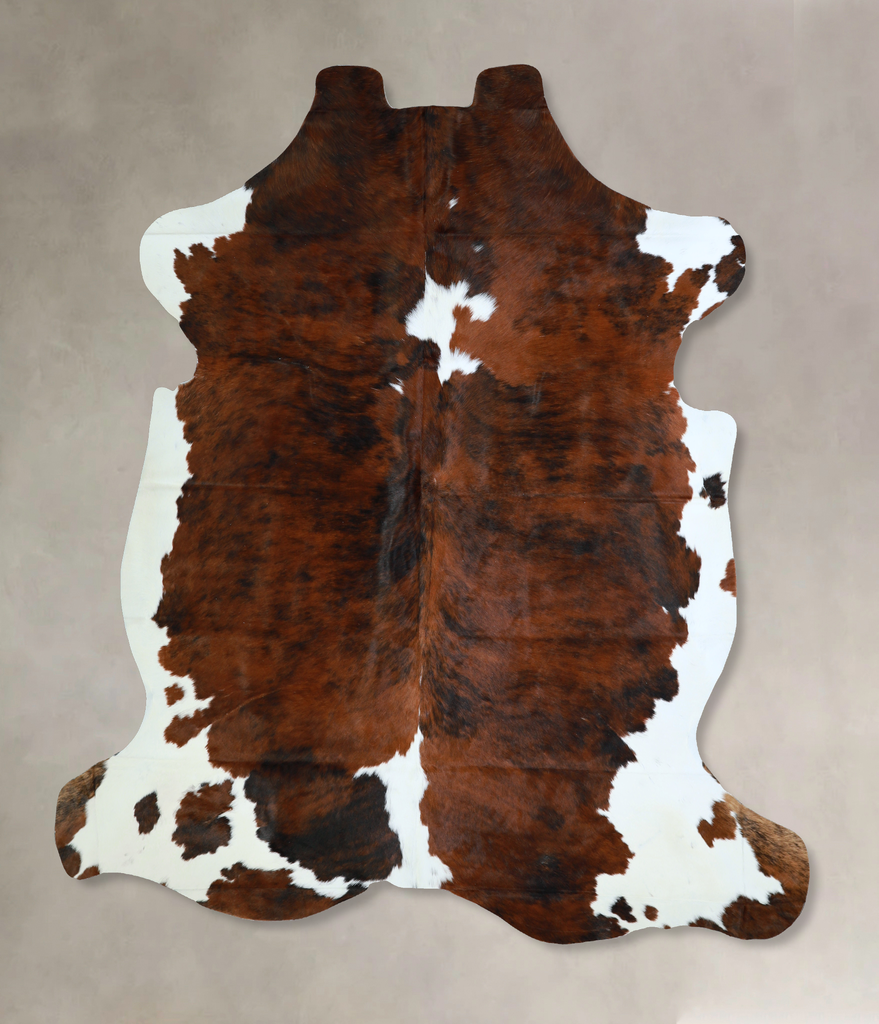 Tricolor X-Large European Cowhide Rug 7'5"H x 6'8"W #A40591 by Hudson Hides