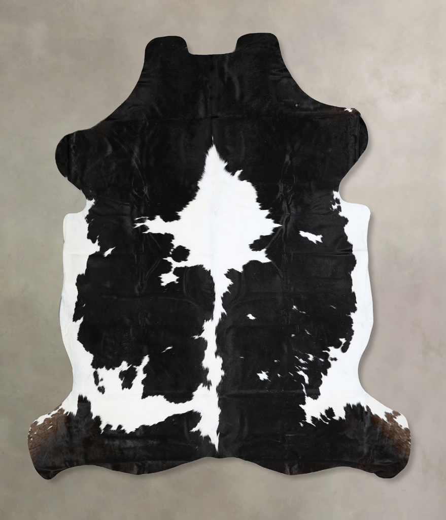 Black and White X-Large Brazilian Cowhide Rug 6'10"H x 6'10"W #A40593 by Hudson Hides
