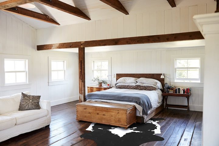 Black and White X-Large Brazilian Cowhide Rug 6'10"H x 6'10"W #A40593 by Hudson Hides