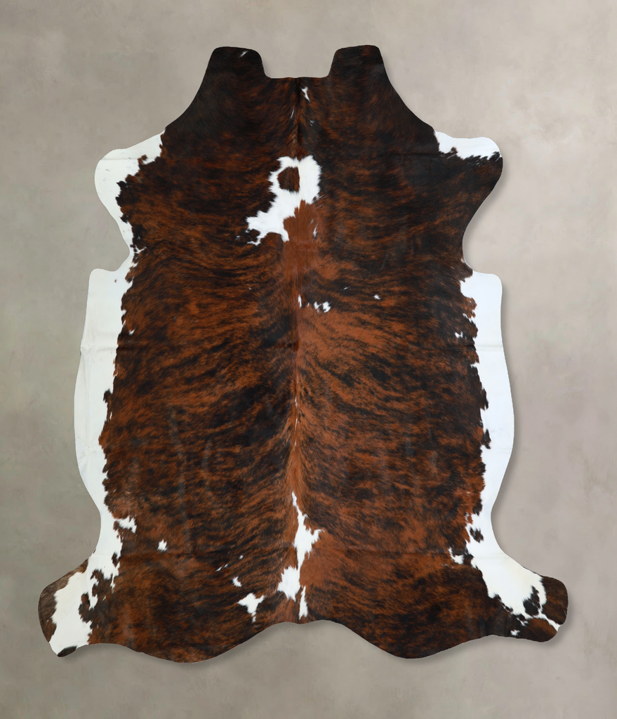 Tricolor X-Large European Cowhide Rug 6'11"H x 6'9"W #A40607 by Hudson Hides