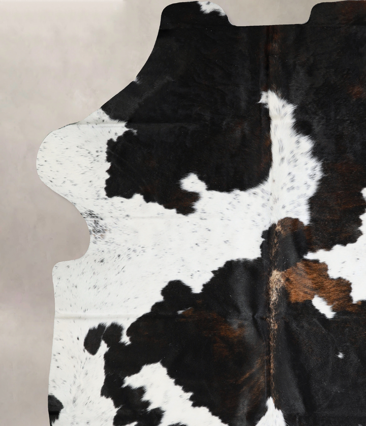 Tricolor X-Large European Cowhide Rug 7'7"H x 6'4"W #A40616 by Hudson Hides
