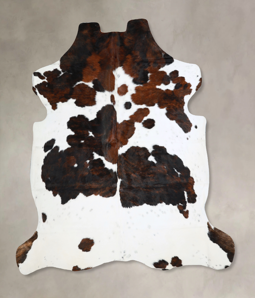 Tricolor Large European Cowhide Rug 6'5"H x 6'2"W #A40620 by Hudson Hides