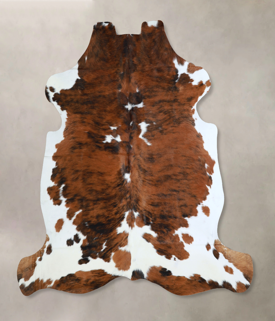 Tricolor X-Large European Cowhide Rug 6'4"H x 6'4"W #A40622 by Hudson Hides