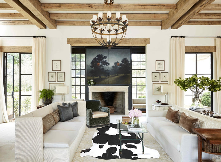 Black and White X-Large Brazilian Cowhide Rug 6'7"H x 6'9"W #A40627 by Hudson Hides