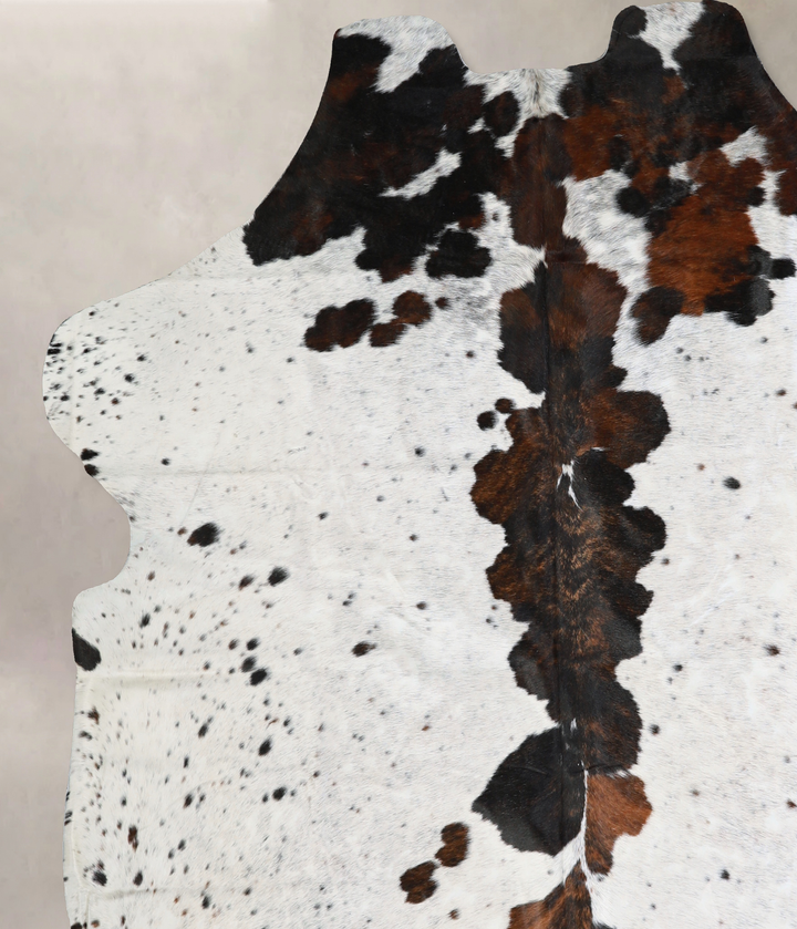 Tricolor X-Large European Cowhide Rug 7'2"H x 6'9"W #A40633 by Hudson Hides
