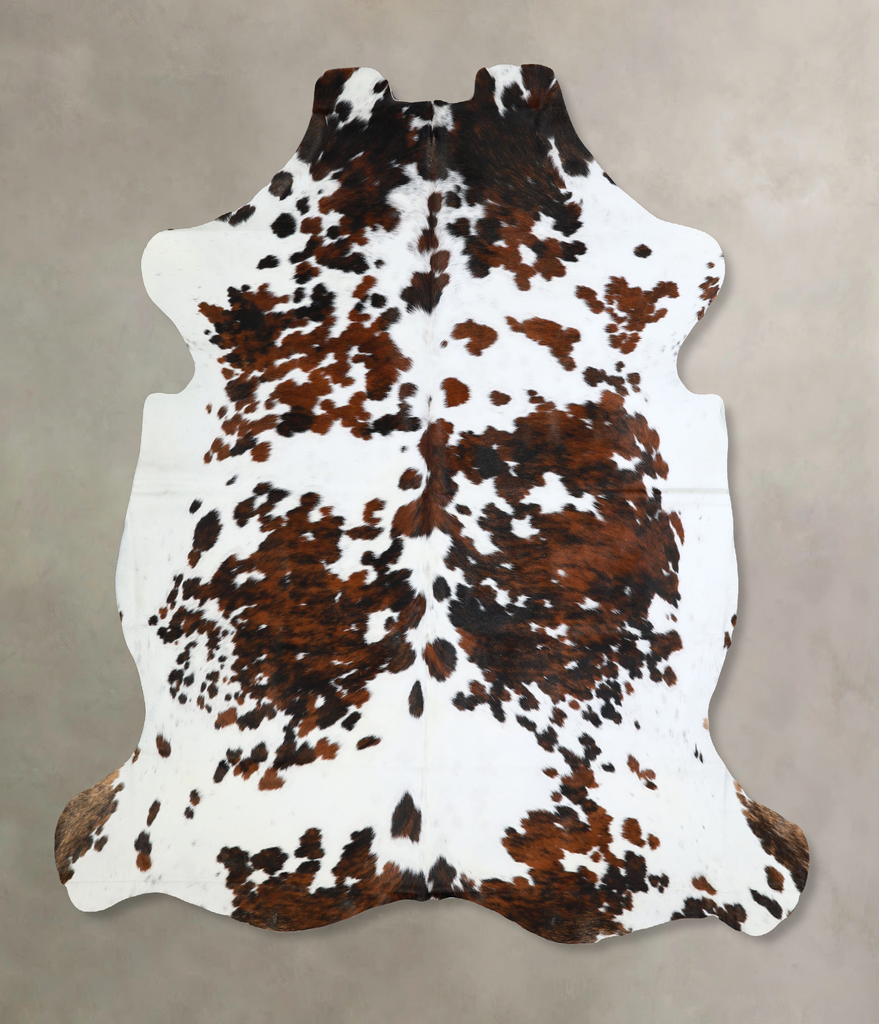 Tricolor X-Large European Cowhide Rug 7'1"H x 6'8"W #A40634 by Hudson Hides