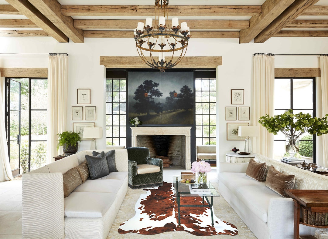 Tricolor X-Large European Cowhide Rug 7'1"H x 6'2"W #A40636 by Hudson 