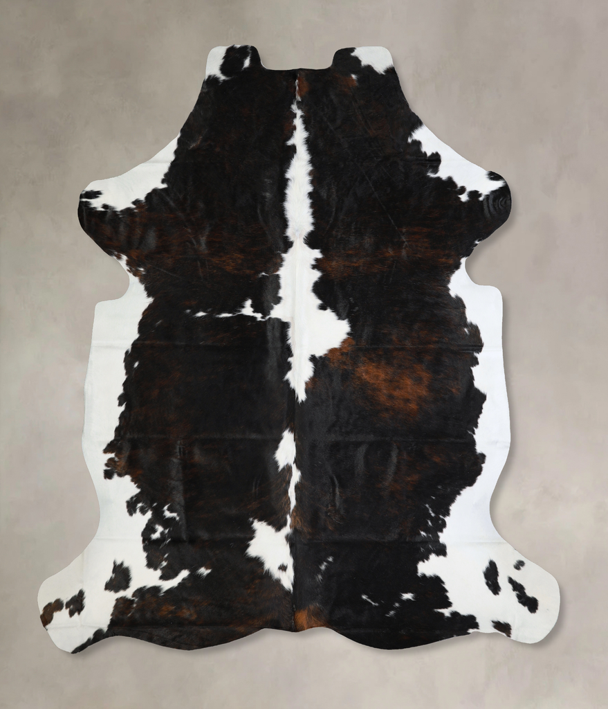 Tricolor X-Large European Cowhide Rug 7'3"H x 6'6"W #A40637 by Hudson Hides